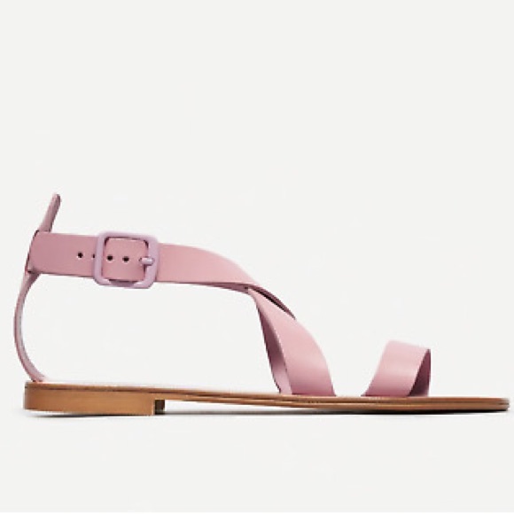 Everlane Italian Made Pink Modern Wrap Leather Sandals - Picture 4 of 15